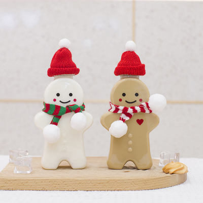 Weihnachtssaftflaschen aus Kunststoff mit auslaufsicherer Kappe, leere Milchteeflaschen