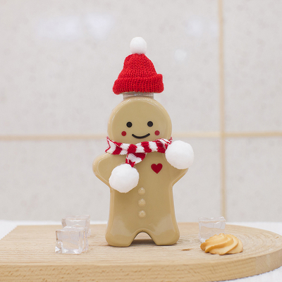Weihnachtssaftflaschen aus Kunststoff mit auslaufsicherer Kappe, leere Milchteeflaschen