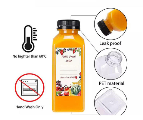 8oz 10oz 16oz leere wiederverwendbare Saft Getränkebehälter mit manipulationssicheren Deckeln