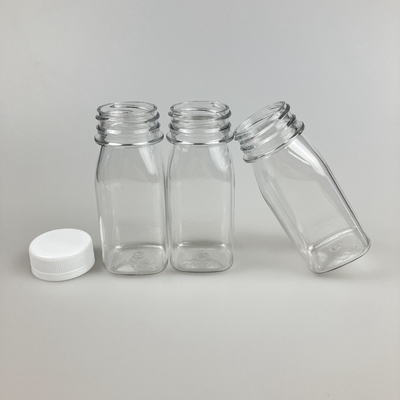8oz 16oz Klarplastik-Saftbehälter Quadrat mit PP-Kappe