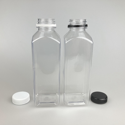 8oz 16oz Klarplastik-Saftbehälter Quadrat mit PP-Kappe