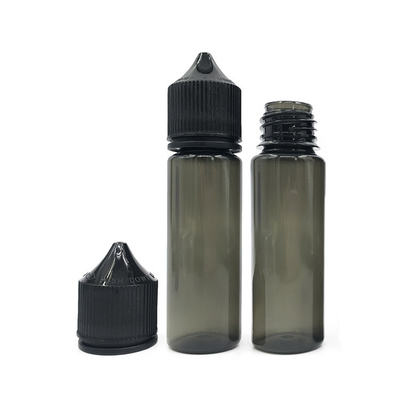 50 ml quetschbare flüssige PET-Tropffflasche mit schwarzem oder weißem Deckel/Kappe