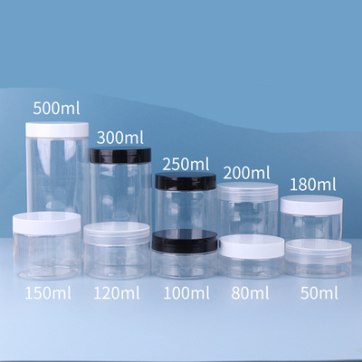 Niedriger Preis Großhandel Leer 200 ml Klares PET 500 ml 300 ml 800 ml Plastikglas Behälter für Lebensmittel-Kosmetik