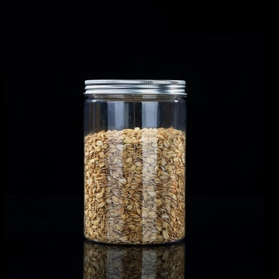 PET Erdnussbuttermarmelade-Glas mit breitem Mund rPET-Plastik-Bronzelcreme-Glas mit Aluminium- / Kunststoffdeckel