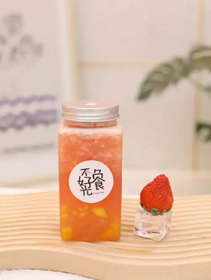 Moderne Quadrat-Runde-Bubble-Tee-Töpfe mit klarem Griff Lecksicherheitsdesign 0,5 kg