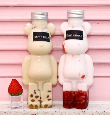 Leckdichte Kunststoffflaschen für Milchtee mit Griff 120 ml-500 ml Kapazität Quadratische runde Form