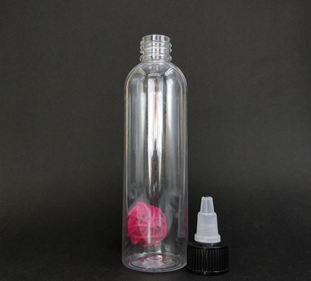 Custom Clear Plastic Screw Top Flaschen mit Custom Label Panel und Schrauben Hals Finish