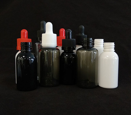 Custom Logo Tropffflaschen Set Transparent Schwarz Verschiedene Größen 10ml-120ml Glatte Oberfläche 5000 Stück Drucken