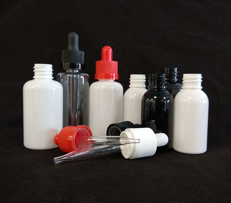 Custom Logo Tropffflaschen Set Transparent Schwarz Verschiedene Größen 10ml-120ml Glatte Oberfläche 5000 Stück Drucken