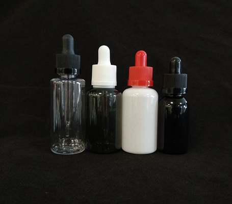 Custom Logo Tropffflaschen Set Transparent Schwarz Verschiedene Größen 10ml-120ml Glatte Oberfläche 5000 Stück Drucken