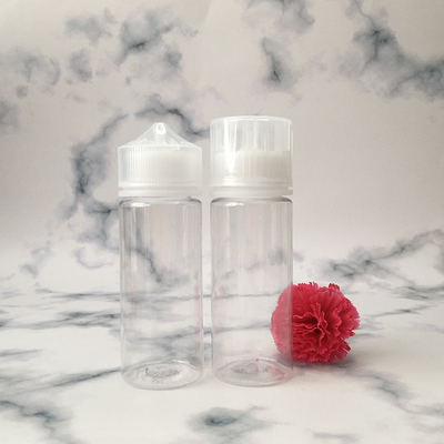 E Flüssiges rundes PET-Flaschenverpackung Kindersichere Hals Transparent 10 ml - 100 ml Größe