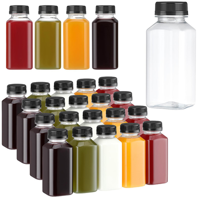 Viereckige, runde Kunststoff-Milch-Teeflaschen mit klarem Griff 120 ml 250 ml 350 ml 500 ml Kapazität