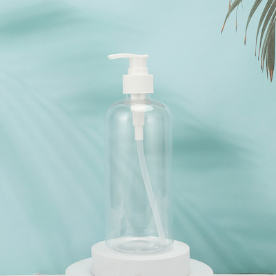 Runde PMMA-Plastik-Lotionsflaschen anpassbare Form PET-Halsband UV-elektroplatierte Kappe 250 ml-500 ml
