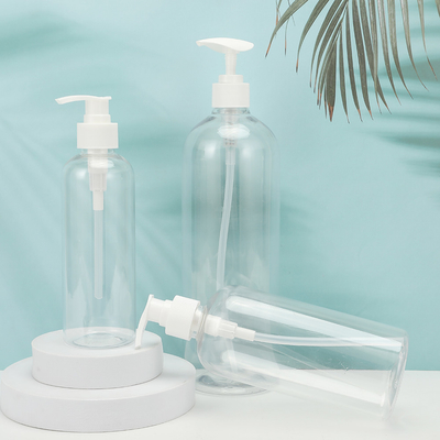 Runde PMMA-Plastik-Lotionsflaschen anpassbare Form PET-Halsband UV-elektroplatierte Kappe 250 ml-500 ml