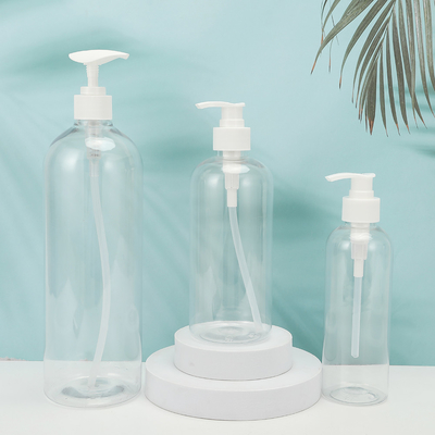Runde PMMA-Plastik-Lotionsflaschen anpassbare Form PET-Halsband UV-elektroplatierte Kappe 250 ml-500 ml