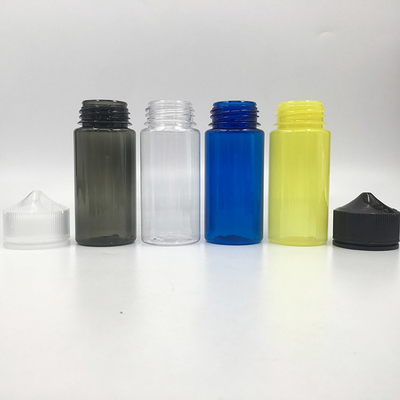 Maßgeschneiderte Round E Flüssigkeitsflasche mit Kinderschutz Hals Transparent Farbbildschirm gedruckt Logo
