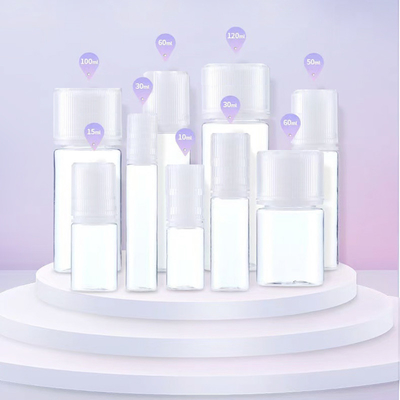 Kindersichere runde transparente E-Flüssigflasche mit individuellem Logo und Druckfarbe