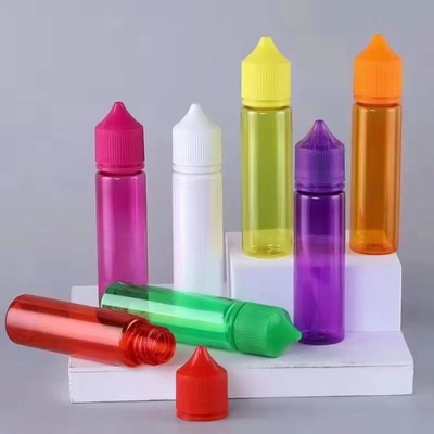 Kindersichere runde transparente E-Flüssigflasche mit individuellem Logo und Druckfarbe