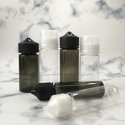 Transparente PET-Flüssigkeitsflasche E. Anpassbares Drucken Farbschraubkappe Versiegelung für Vaping-Saft