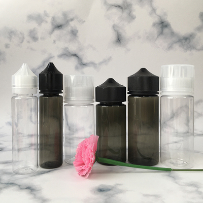 Transparente PET-Flüssigkeitsflasche E. Anpassbares Drucken Farbschraubkappe Versiegelung für Vaping-Saft