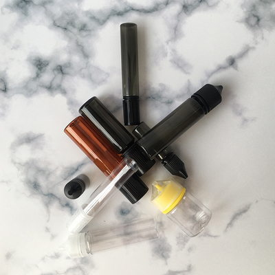 Transparente PET-Flüssigkeitsflasche E. Anpassbares Drucken Farbschraubkappe Versiegelung für Vaping-Saft