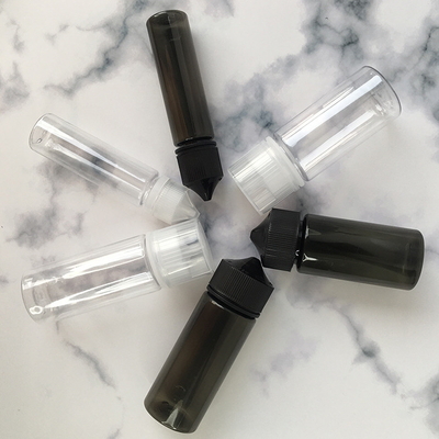 Transparente PET-Flüssigkeitsflasche E. Anpassbares Drucken Farbschraubkappe Versiegelung für Vaping-Saft