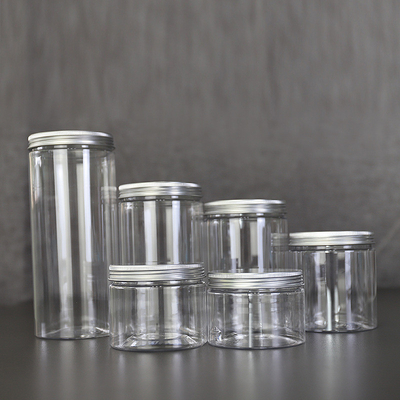 Nahrungsmittelqualität Kosmetische Körperspülung Gesichtsmaske Behälter PET Klar 30 ml 500 ml Plastikglas mit Deckel