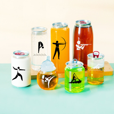Plastik-Getränkekannen 330 ml 500 ml Soda-Getränkflasche für Kaffee Milch mit Deckel