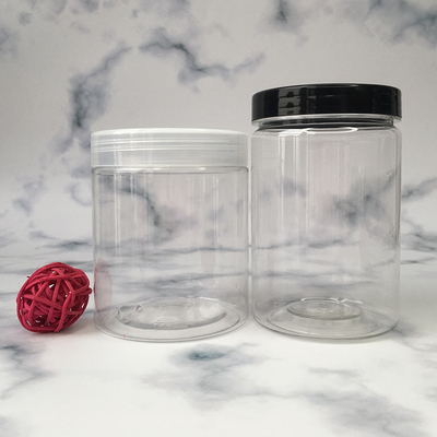 Großhandel Breitmaul 1oz 4oz 8oz Bernstein transparente Plastikgefäße mit Deckel