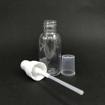 30 ml Unzen PET-Plastik-Leere Nachfüllbare klare Nebelsprühflasche mit schwarz-weißen Kappen