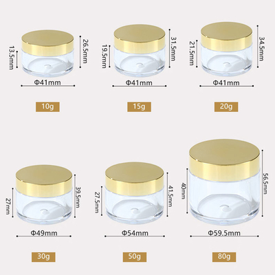 10 ml bis 150 ml klares, kreisförmiges Glas aus Kunststoff mit druckempfindlicher Dichtung