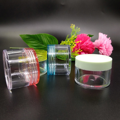 Klares Kunststoff-Kosmetikglas mit druckempfindlicher Dichtung