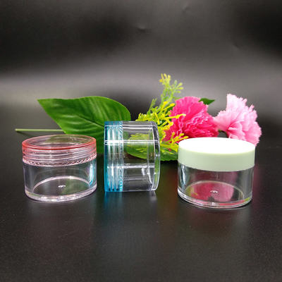 Klares Kunststoff-Kosmetikglas mit druckempfindlicher Dichtung