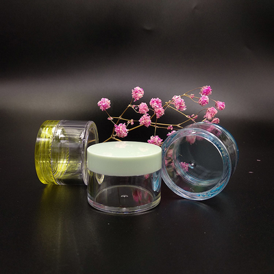 Klares Kunststoff-Kosmetikglas mit druckempfindlicher Dichtung
