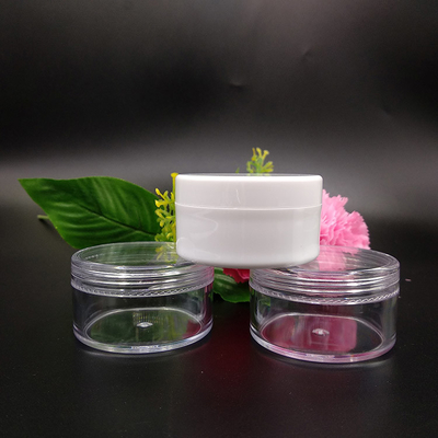 Klares Kunststoff-Kosmetikglas mit druckempfindlicher Dichtung