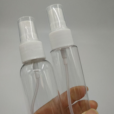 Durchsichtige PET-Sprayflasche mit glattem, klassisch rundem Design