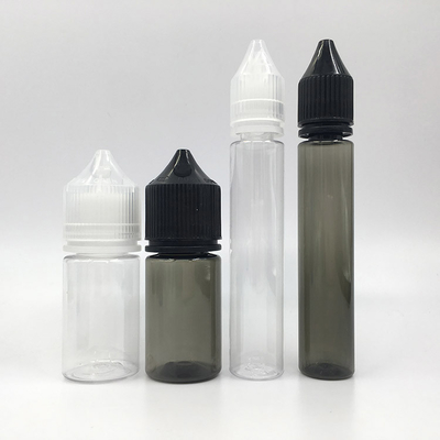 Durchsichtige runde PET-Flasche mit Schraubkappe in individuellen Druckfarben