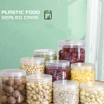 Maßgeschneiderte runde, schwarze, klare Plastikflaschen mit Deckel PET-Flaschen für die Verpackung von Lebensmitteln