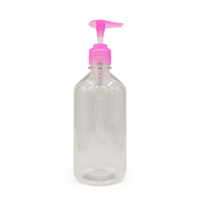 Runde Zylinderförmige PET-Lotionflasche mit Schrauben-Pumpenkappe und 24/410-Halsveredelung