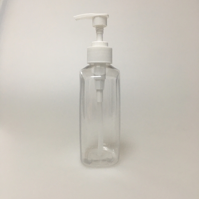 PET-Pumpenflasche mit rosa Kappe für recycelbare Hautpflege