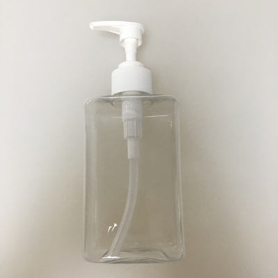 PET-Pumpenflasche mit rosa Kappe für recycelbare Hautpflege