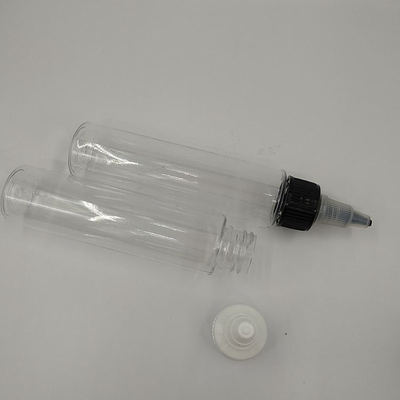 Individuelle Etikettenteile Klarleere, leere Schraube, flüssige Plastikflaschen
