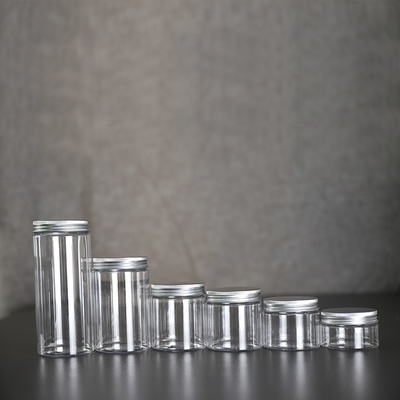 Durchsichtige runde Plastik-Kosmetik-Lagertopf mit Deckel