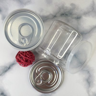 Durchsichtige Plastikgefäße mit Aluminiumfolie-Dichtungen zur Lagerung