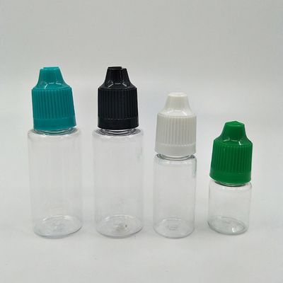 Transparente, schwarze Tropffflasche mit Schraubverschluss für Privatetiketten