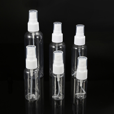 Durchsichtige, maßgeschneiderte Sprühflasche aus 100 ml PET mit PP-Kappe
