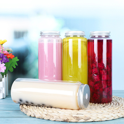 Durchsichtige 500 ml Plastik-Blasen-Tee-Gläser mit Griff und Schraube auf dem Deckel