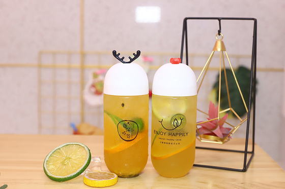 kundenspezifische Lecksicherheit 250 ml Plastik-Saftflaschen mit Schrauben an den Deckeln