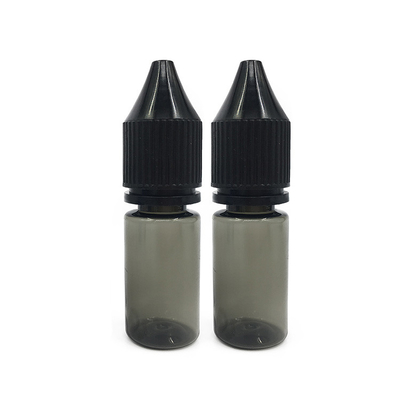 18mm Halsgröße Runde E Flüssigkeitsflasche mit durchsichtigem Material und kindersicherer Kappe