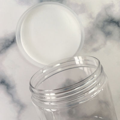 Billig Großhandel Durchsichtige Plastikflasche mit Deckel Glas Plastik Topf geformte Plastikflasche zum Scrubben mit Fabriklieferung